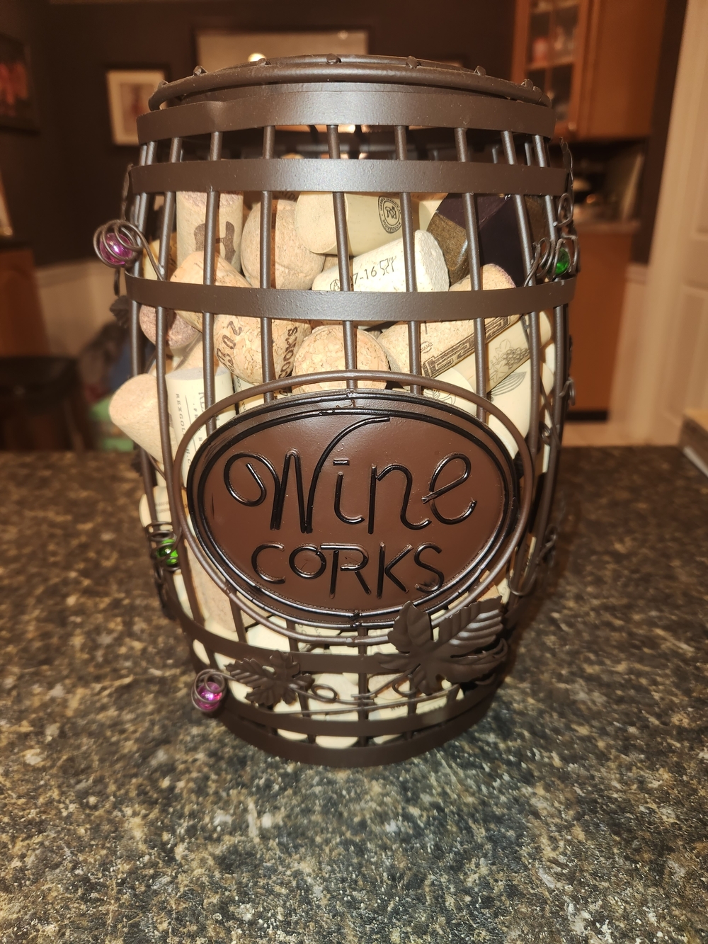 Decorative Brown 'Wine Corks' Metal Wine Cork Holder - Home Accents